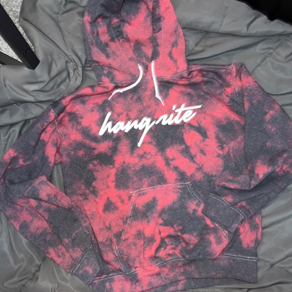 Hang Rite Small Red/Black Tie Dye Hoodie